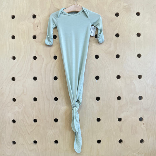 Green Bamboo-Blend Knotted Gown