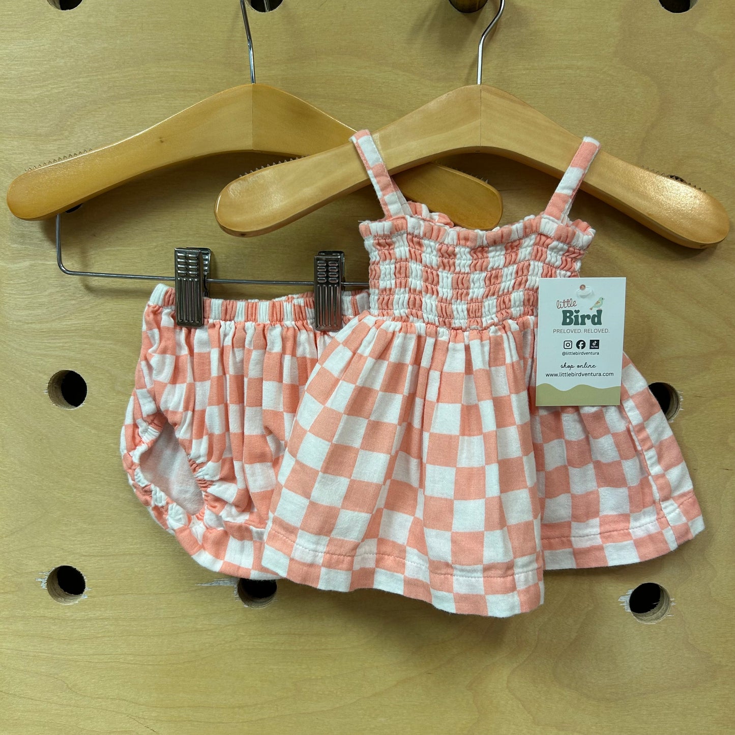 Peach Checkered Outfit