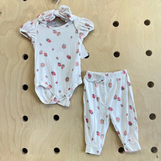 Bamboo Strawberries 3pc Outfit