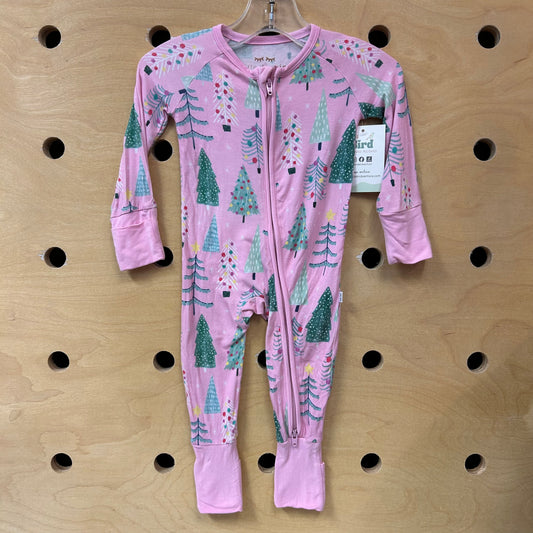 Pink Christmas Tree Bamboo Zippy