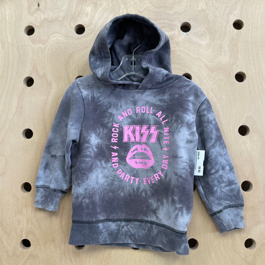 Grey Tie Dye Kiss Band Hoodie Pullover