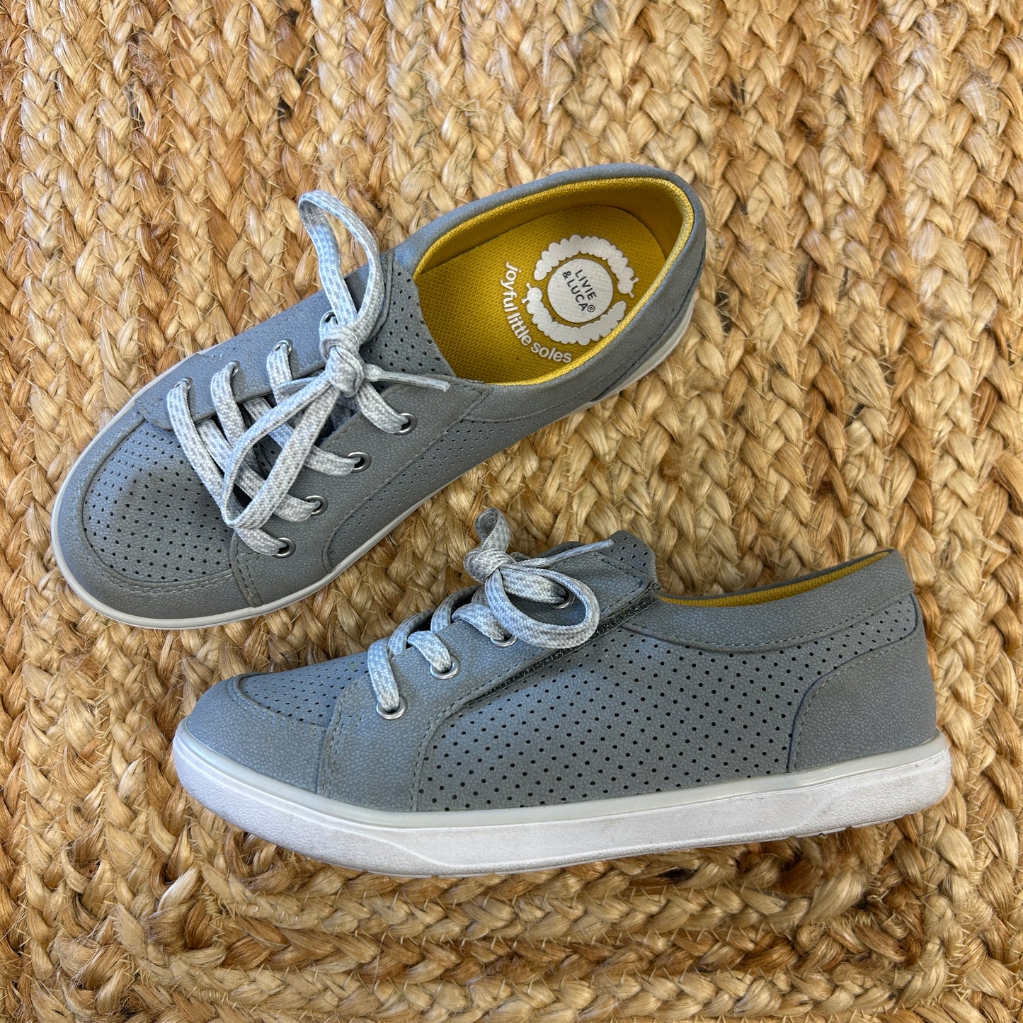 Grey Perforated Sneakers