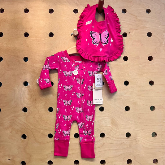 Pink Butterfly Organic Romper Set NEW!