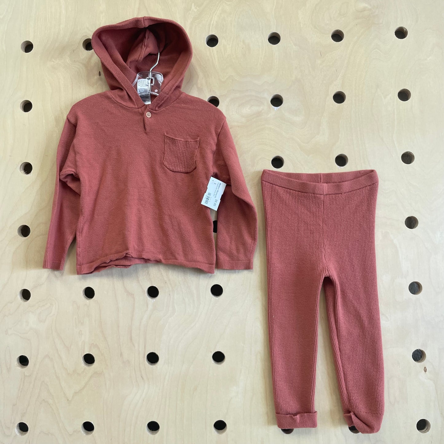 Terracotta Knit Hoodie Outfit
