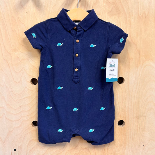Blue Turtle Polo Romper