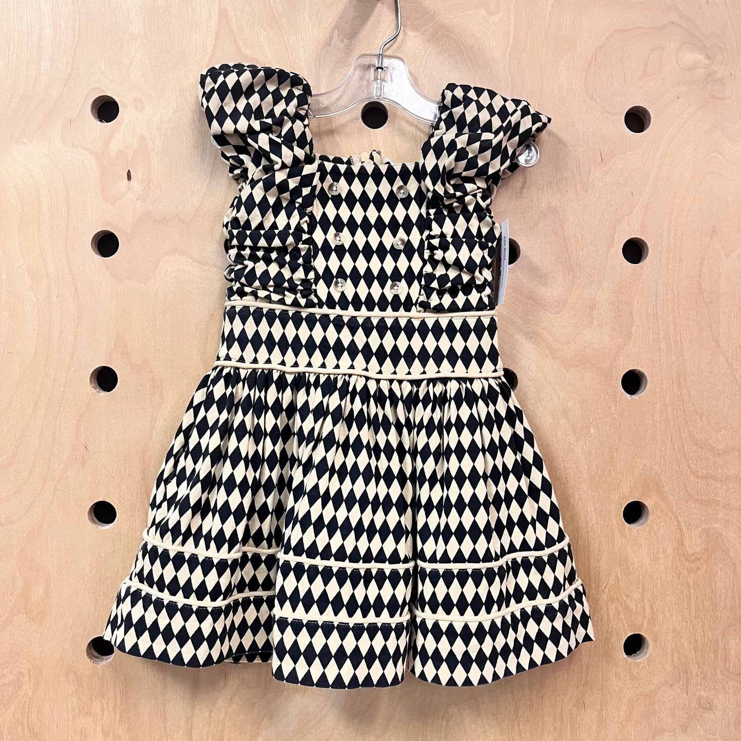 Organic Yellow/Black Diamonds Dress