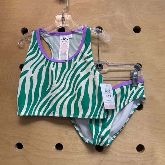 Green/Cream Zebra Print Swimsuit