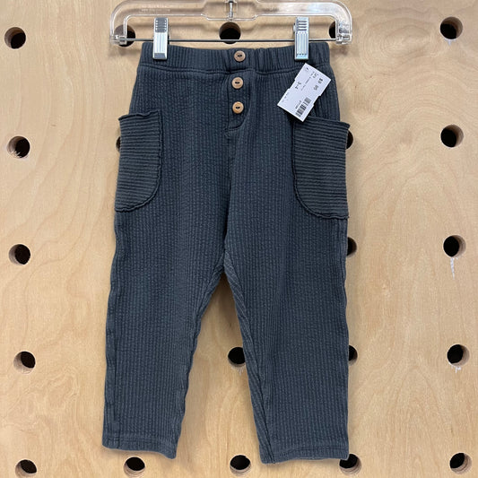 Grey Ribbed Pants