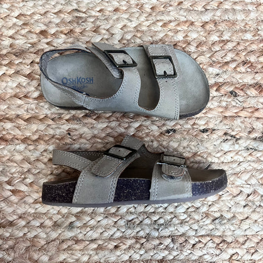 Beige Flatbed Buckled Sandals