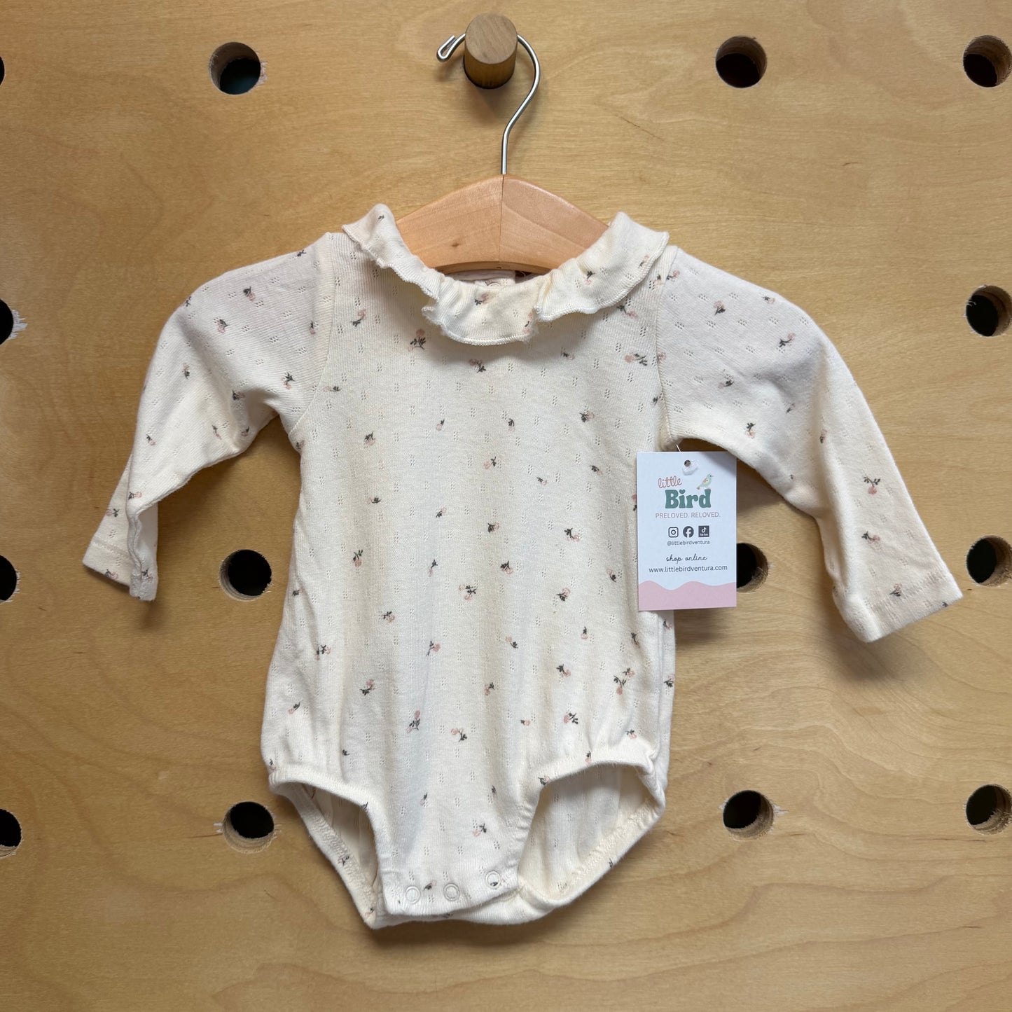 Cream/Pink Floral Poinntelle Bodysuit