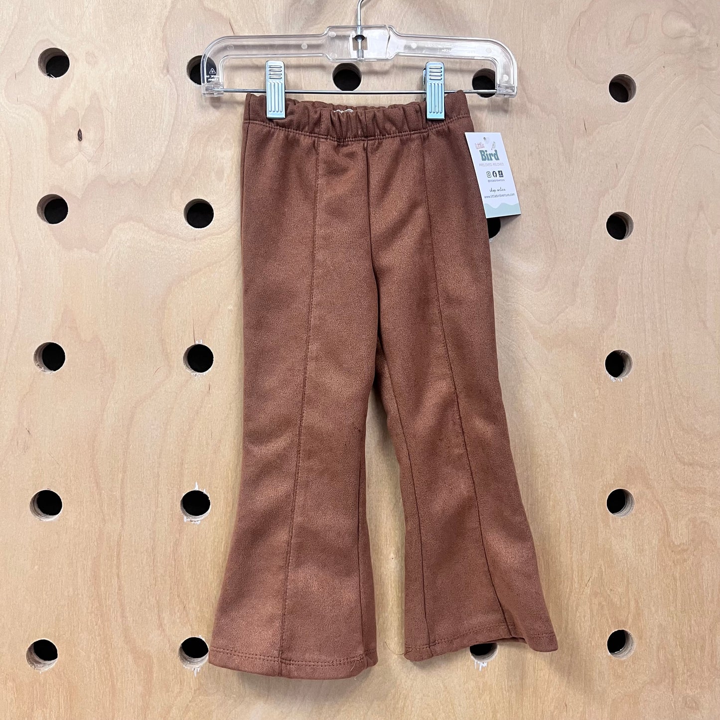 Brown Velour Wide Leg Pants