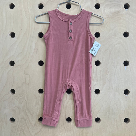 Salmon Ribbed Bamboo Romper NEW!