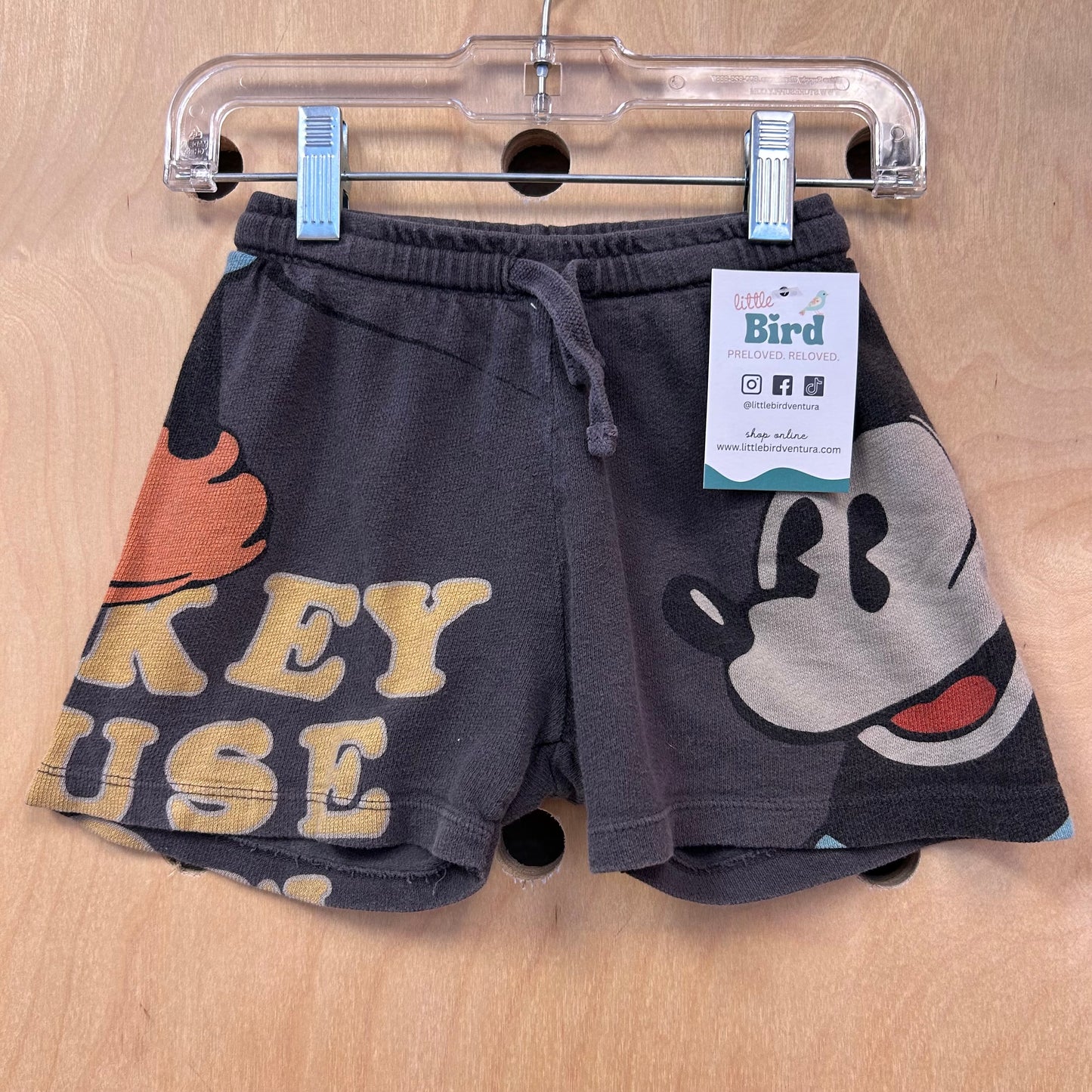 Grey Mickey Drawstring Shorts