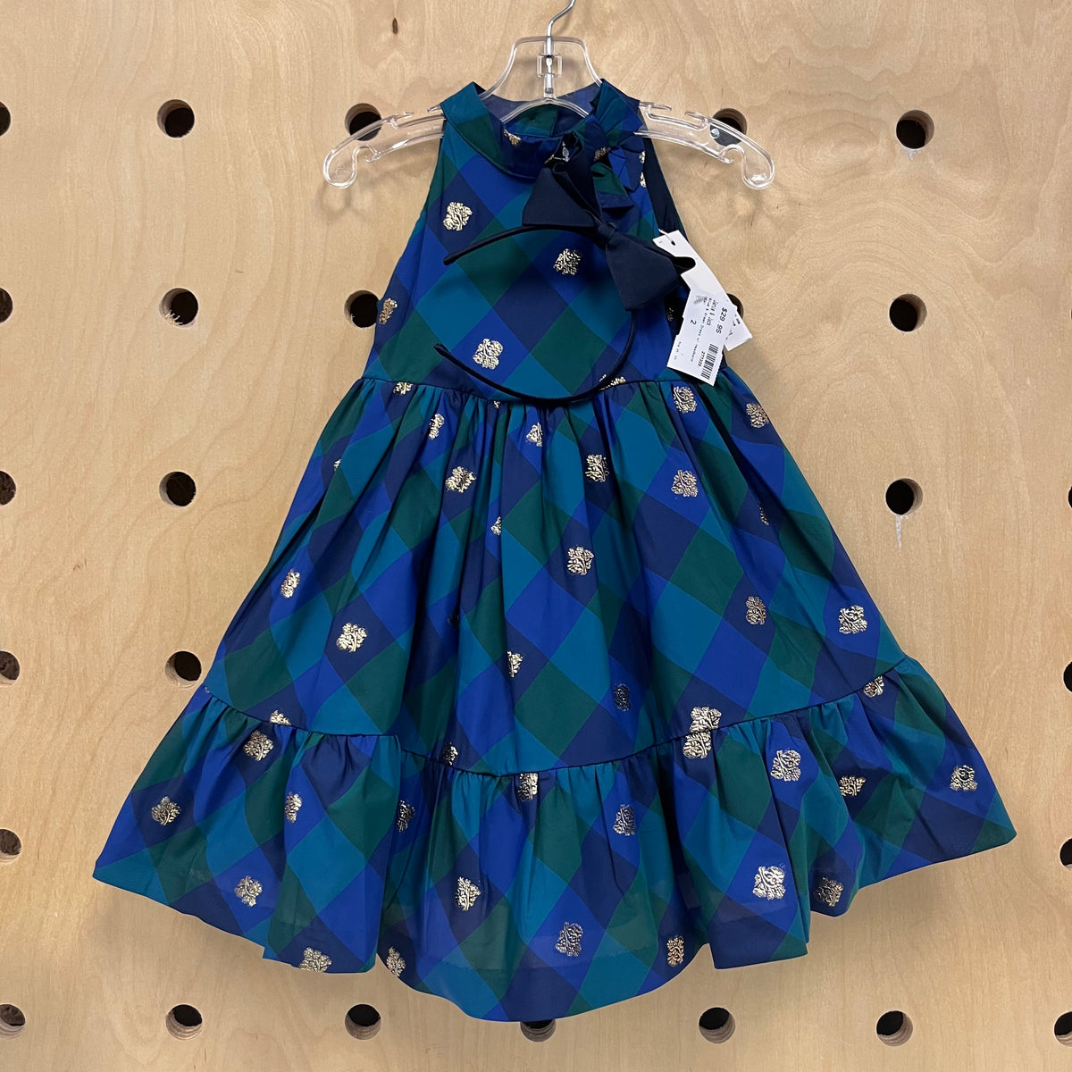 Blue & Green Dress w/ Headband NEW!