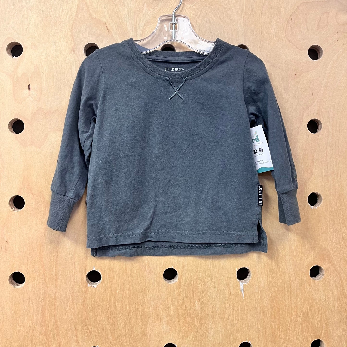Grey Cotton LS Tee