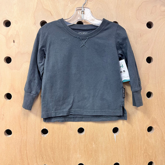 Grey Cotton LS Tee