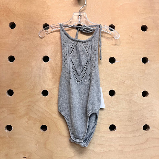 Mixed Knit Halter Romper