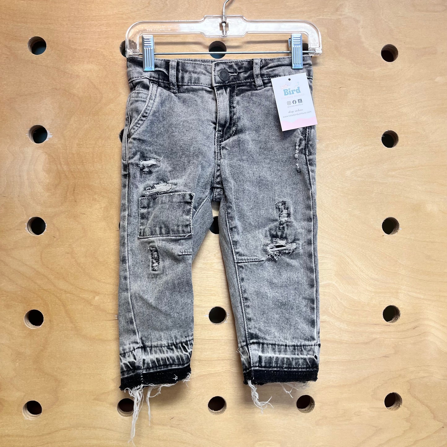 Grey Distressed Denim
