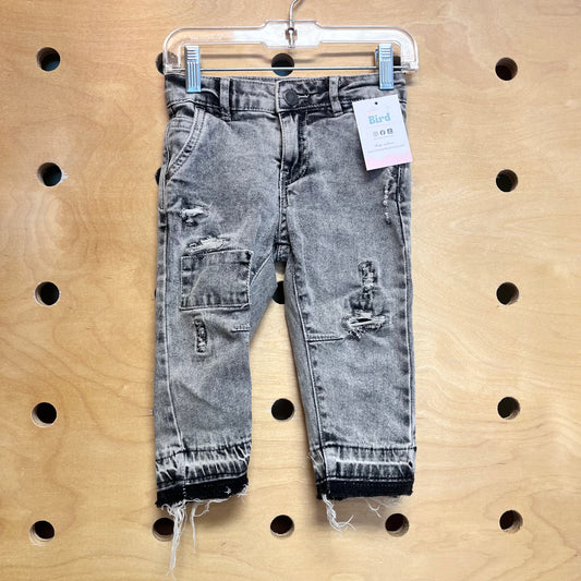 Grey Distressed Denim