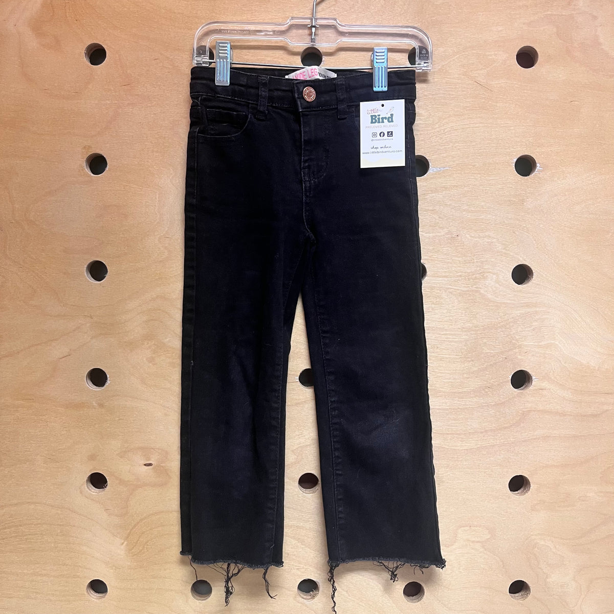 Black Wide Leg Raw Hem Denim