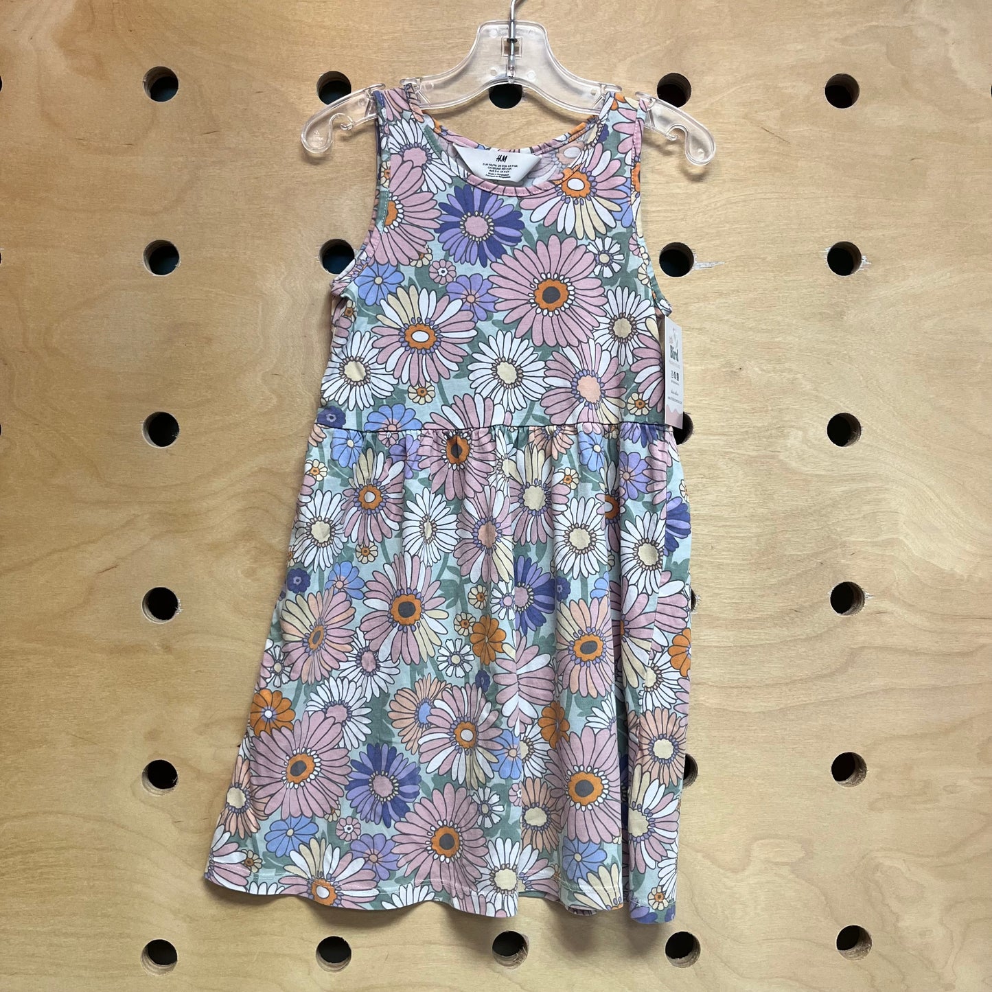 Green/Pink Retro Floral Dress