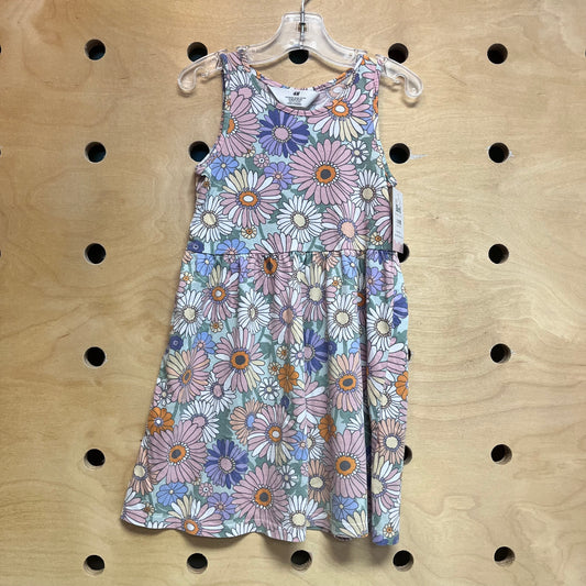 Green/Pink Retro Floral Dress