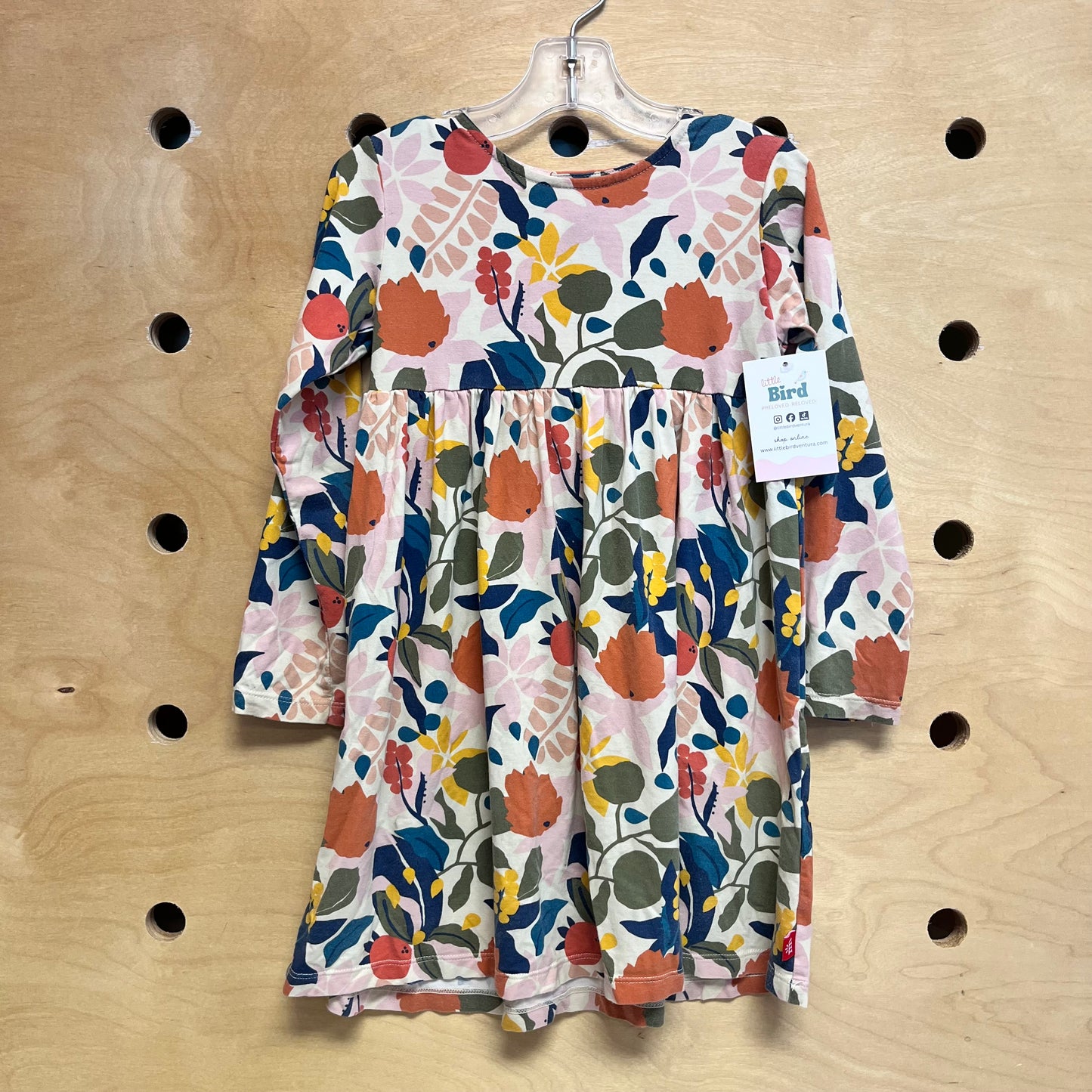 Beige Floral Modal Blend Dress