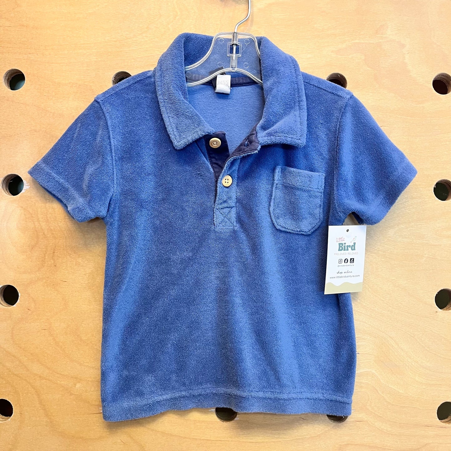 Blue Pocket Terry Polo
