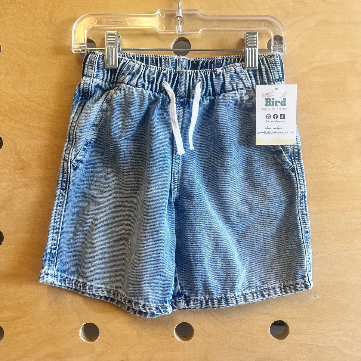 Drawstring Denim Shorts