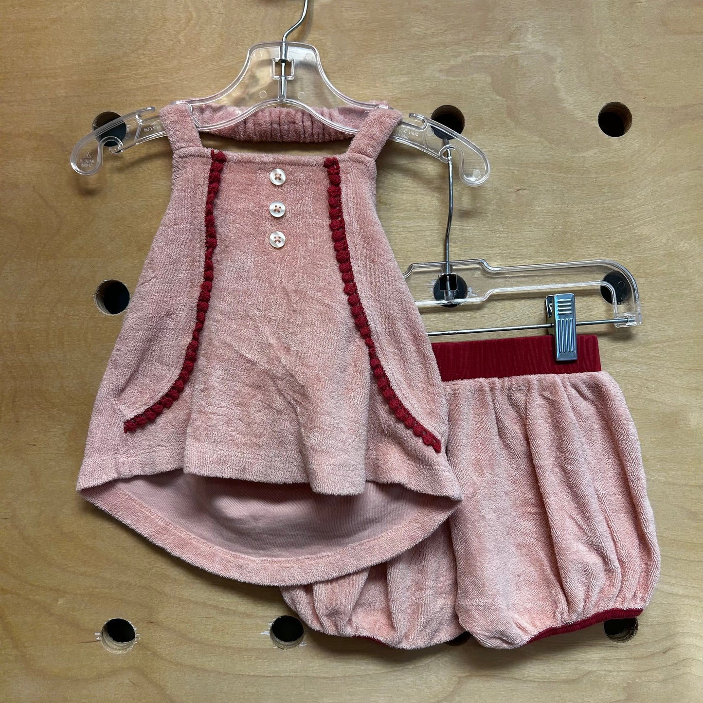 Organic Pink Terry Halter Outfit