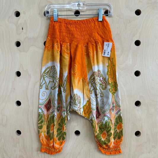 Orange Elephant Harem Pants