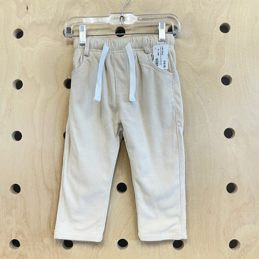 Cream Cord Drawstring Lined Pants NEW!