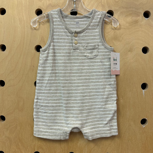 Tan Striped Romper