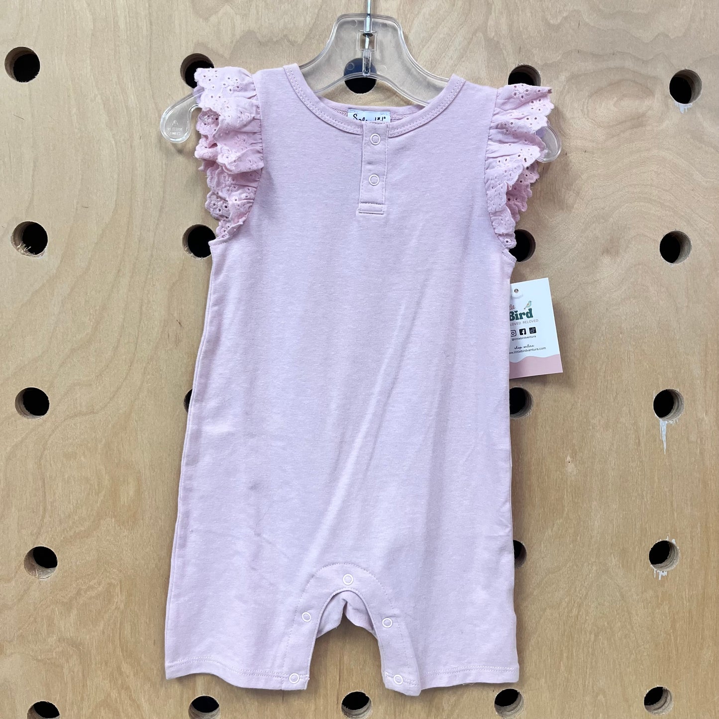 Pink Eyelet Trim Romper