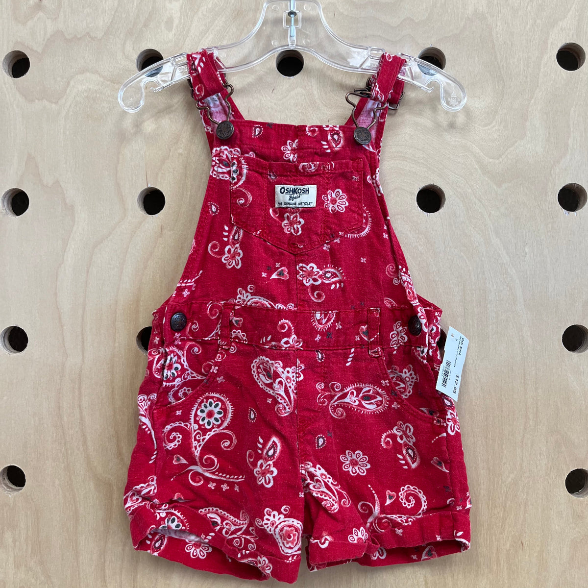 Red Bandana Print Shortalls
