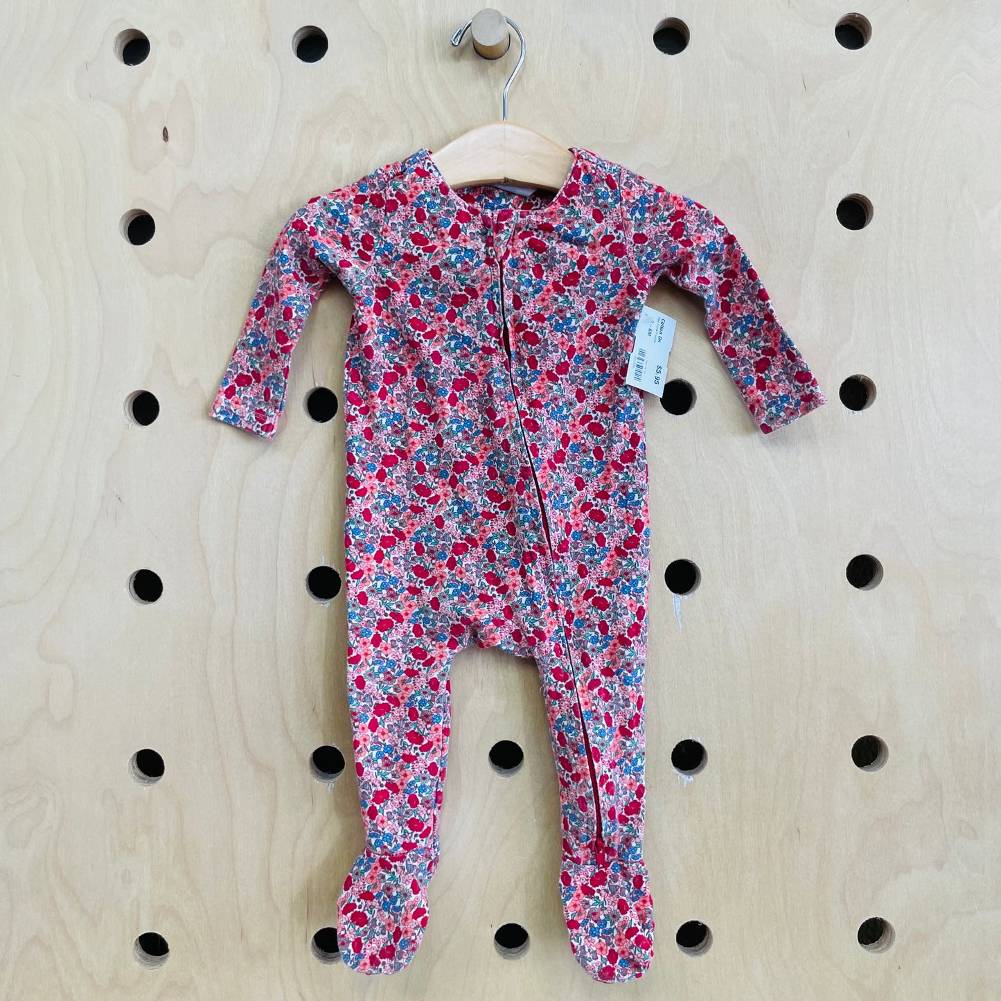 Red Floral Footies