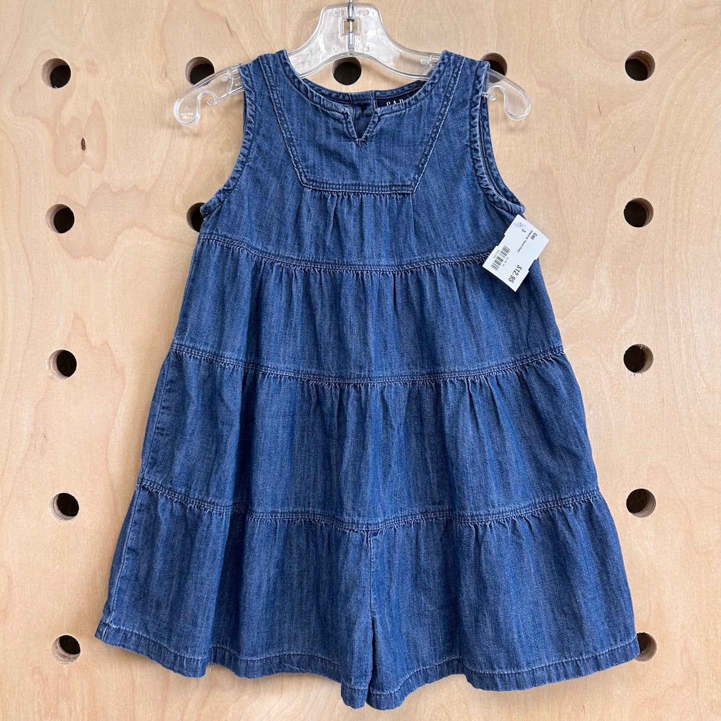 Chambray Tiered Romper