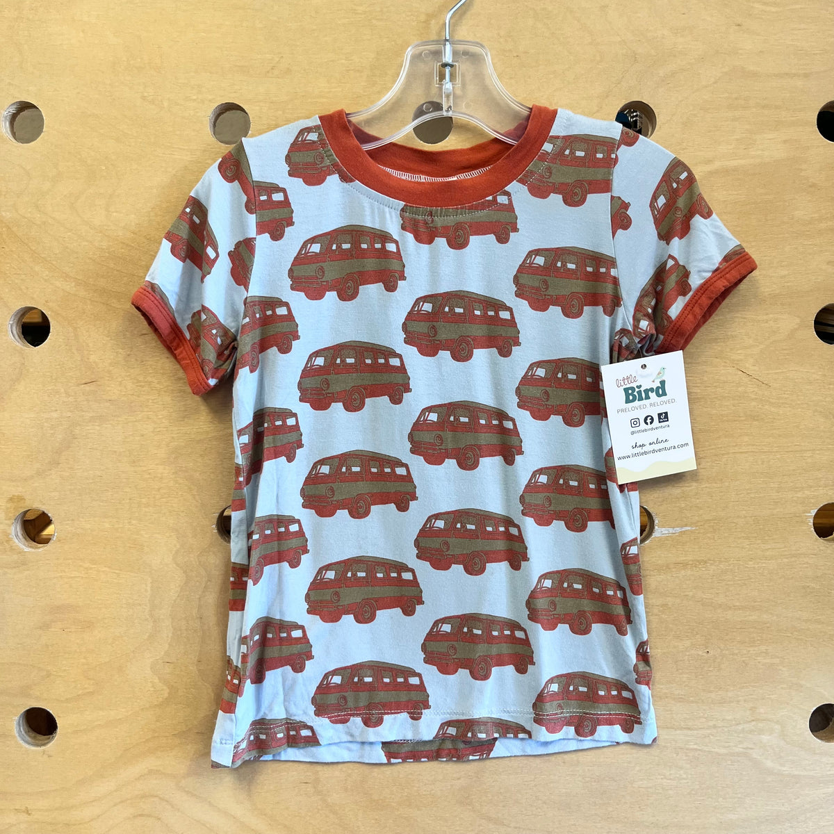 Aqua/Orange Bamboo VW Bus Tee