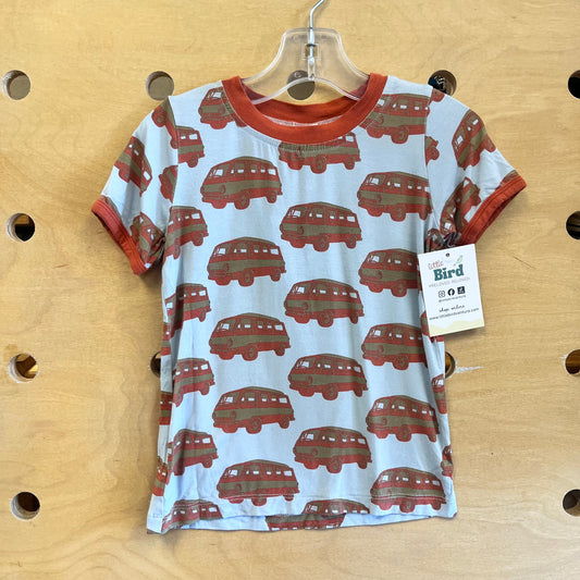 Aqua/Orange Bamboo VW Bus Tee