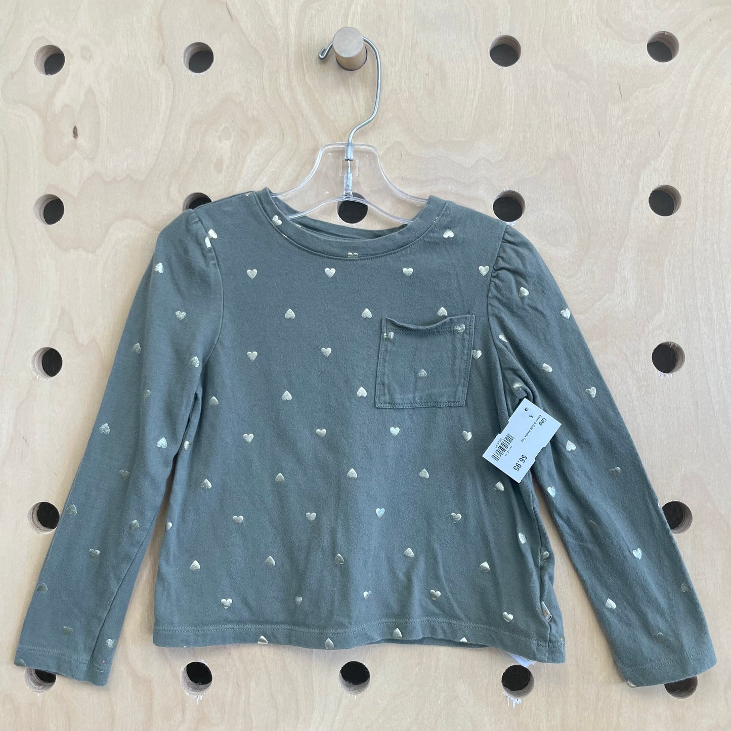 Green & Gold Hearts Top