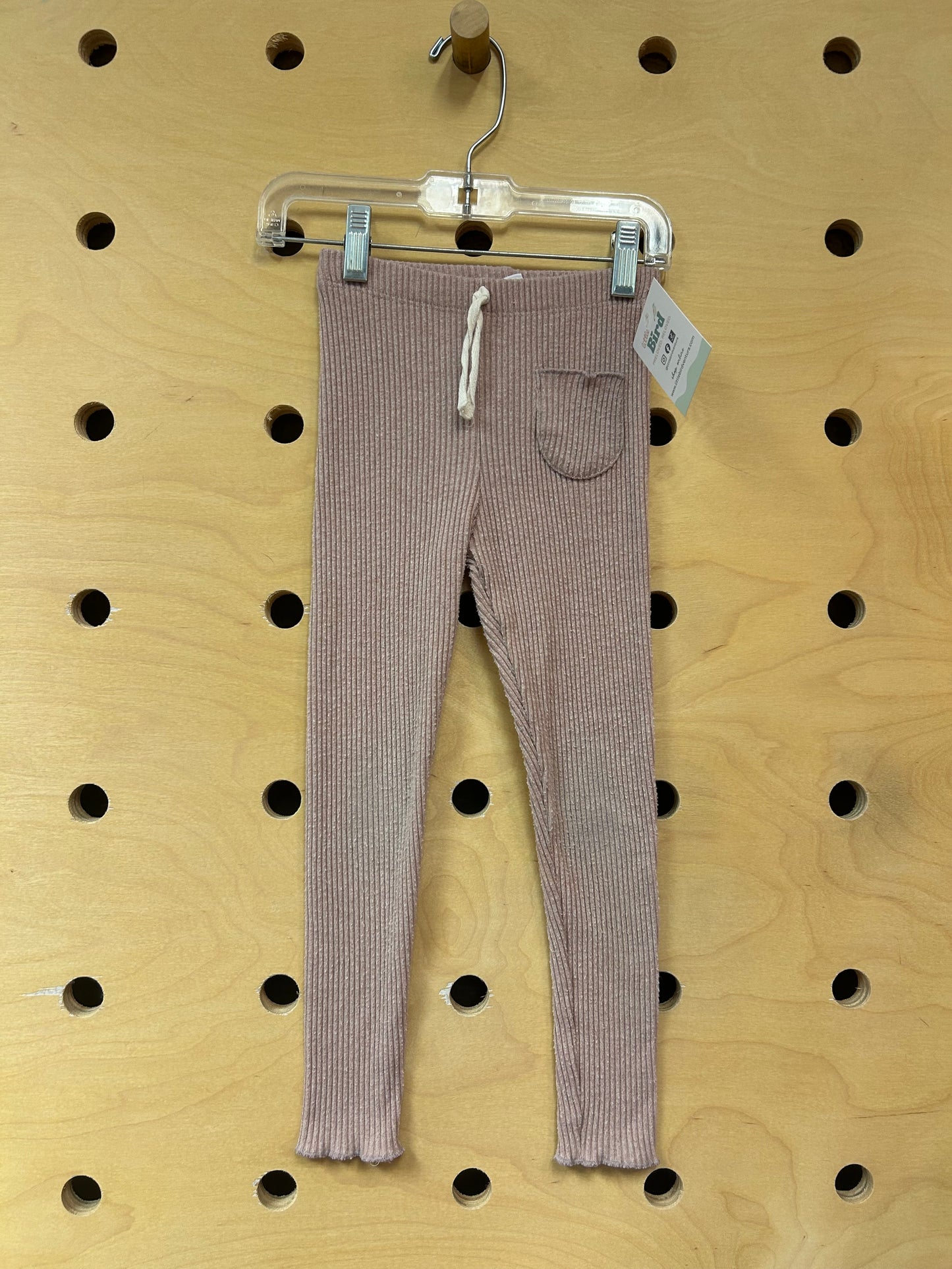 Pink Ribbed Pocket Leggings