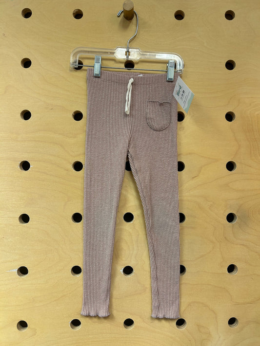 Pink Ribbed Pocket Leggings