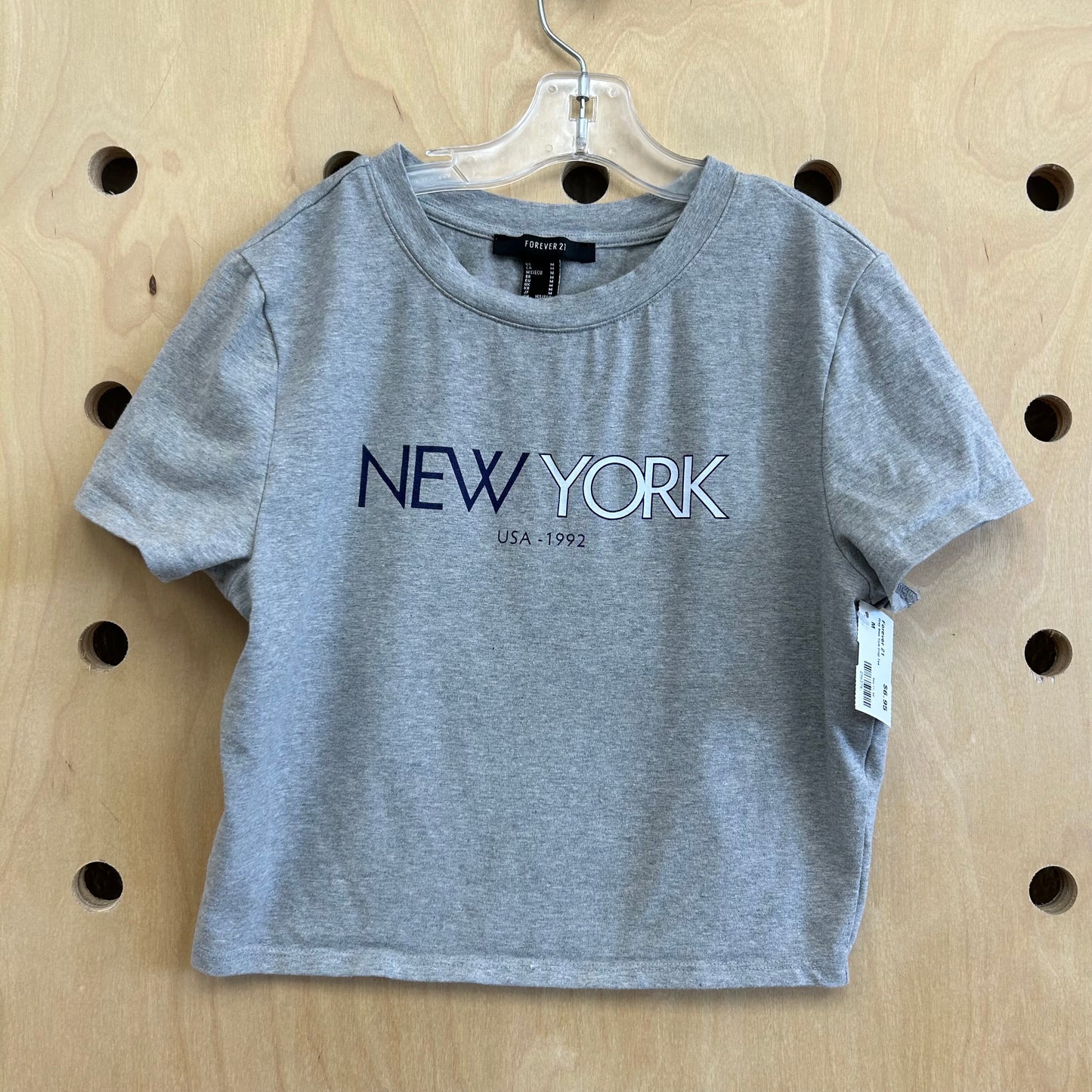 Grey New York Crop Tee