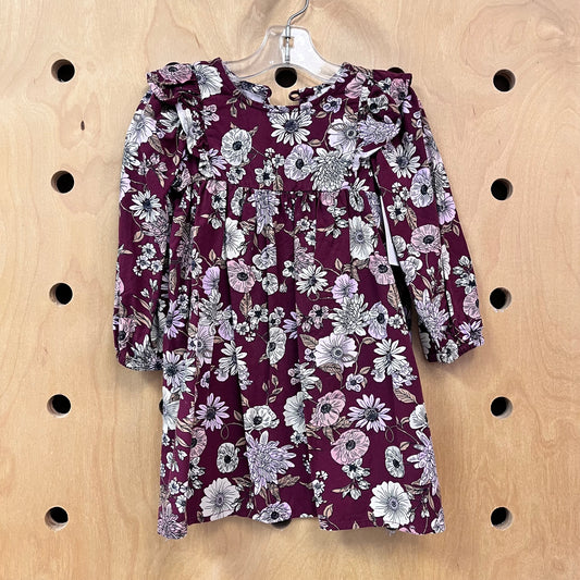 Burgundy Floral Dress