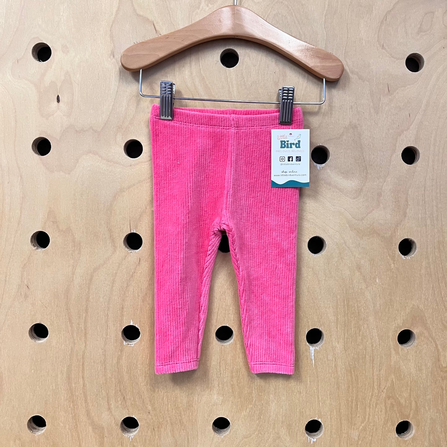 Pink Ribbed Velour Leggings NEW!