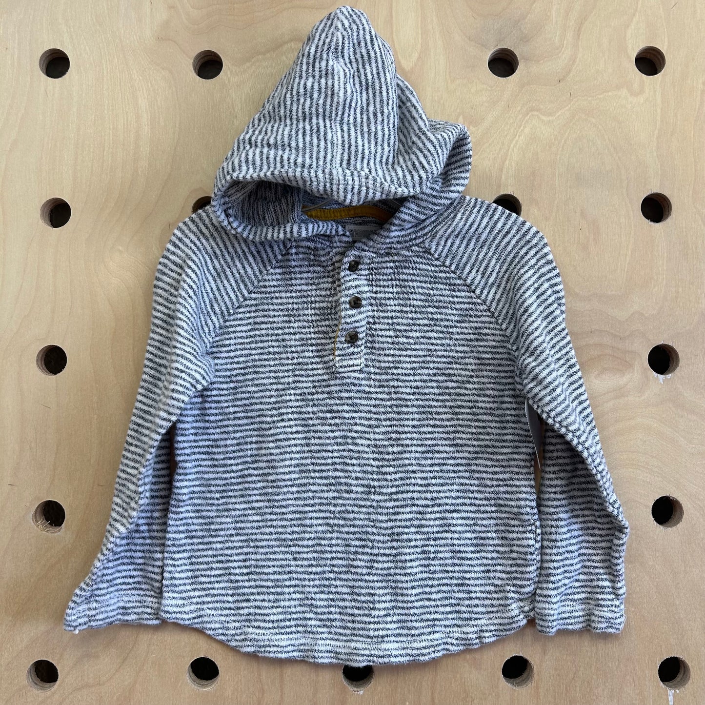 Grey Striped Hoodie Shirt