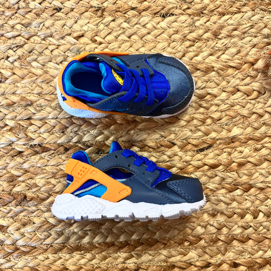Blue/Orange Huarache Run Sneakers