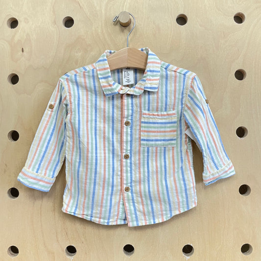 Pastel Striped Button Up Shirt