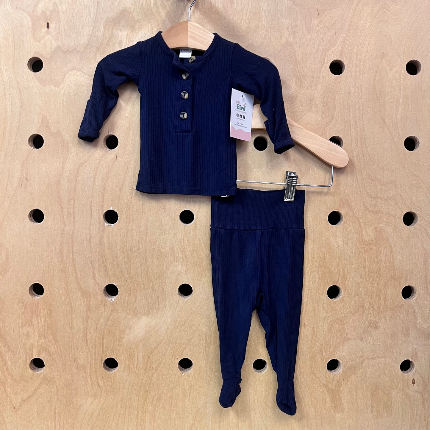 Blue Ribbed Outfit