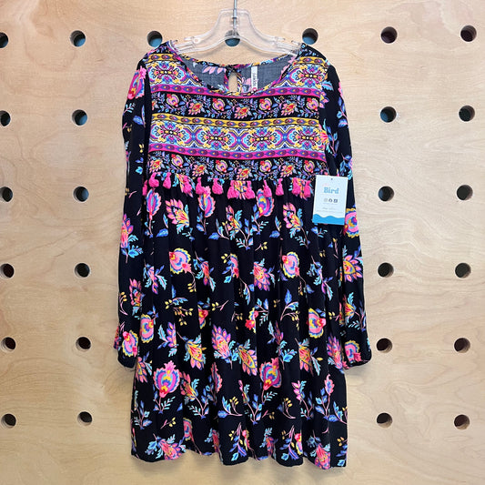 Black/Pink Floral Aztec Dress